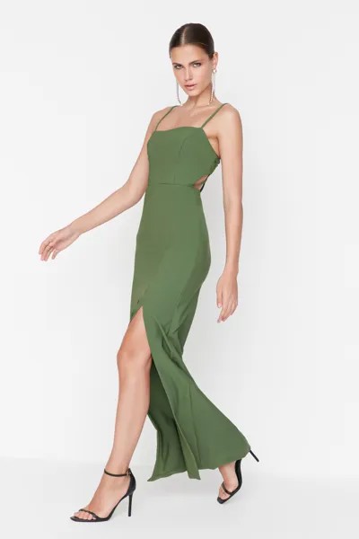 Платье для вечернего и выпускного вечера – зеленое – шифон Trendyol, зеленый