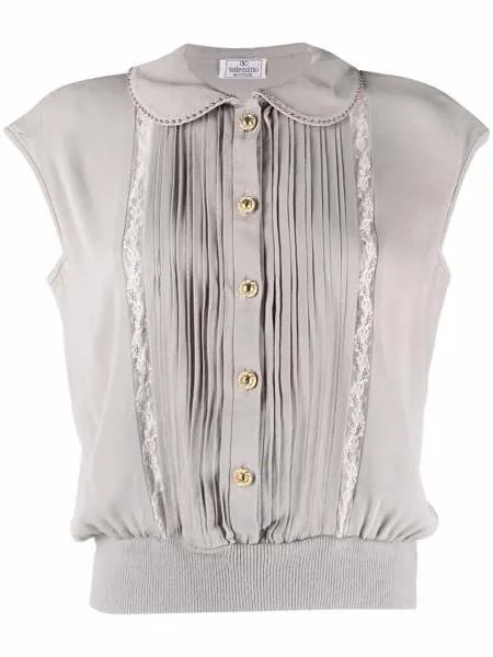 Valentino Pre-Owned блузка 1980-х годов без рукавов с кружевом