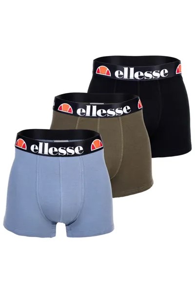 Боксеры с логотипом на поясе - 3 пары Ellesse, зеленый