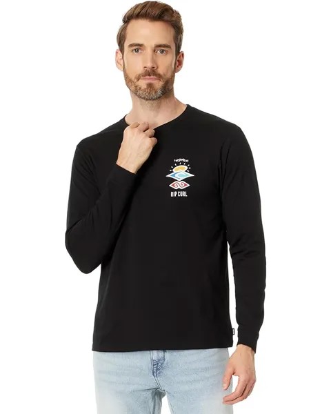 Футболка с длинным рукавом Rip Curl Search Icon Long Sleeve Tee, цвет Black 1