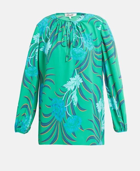 Рубашка блузка Diane von Furstenberg, зеленый