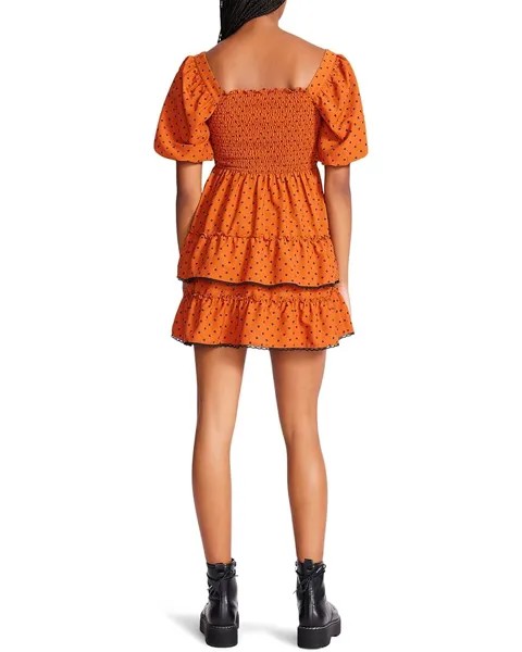 Платье Betsey Johnson Ditsy Flocked Crepe Hook Eye Babydoll, цвет Red Ochre