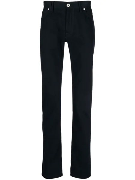 Brioni прямые брюки с логотипом, синий