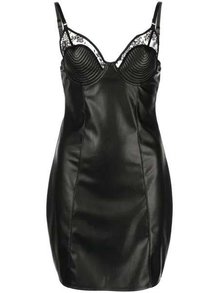 Платье-комбинация Bebe из искусственной кожи Fleur Du Mal, черный