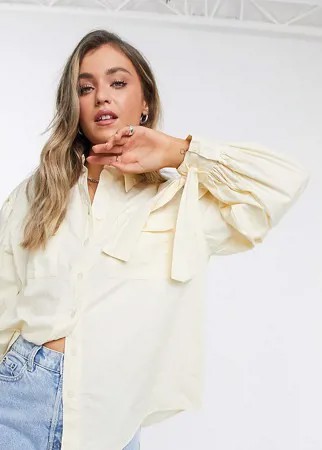 Рубашка с объемными рукавами и завязками на манжетах Reclaimed Vintage Inspired-Желтый