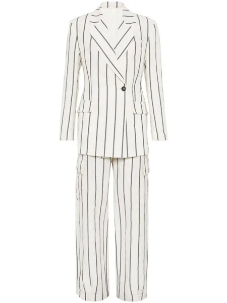 Brunello Cucinelli костюм в полоску, белый
