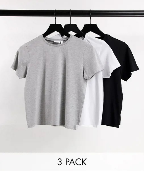 Набор из 3 футболок из органического хлопка с круглым вырезом ASOS DESIGN ultimate - СКИДКА-Multi