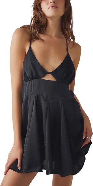 Платье Good Catch Mini Slip Free People, черный