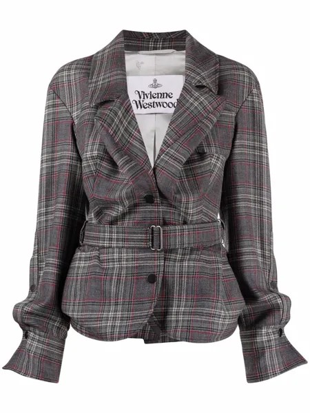 Vivienne Westwood клетчатая куртка с поясом