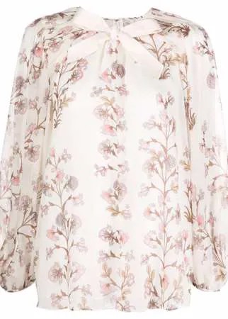 Giambattista Valli шелковая блузка с цветочным принтом
