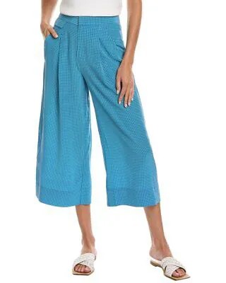 Женские прямые шелковые брюки Equipment, синие 4