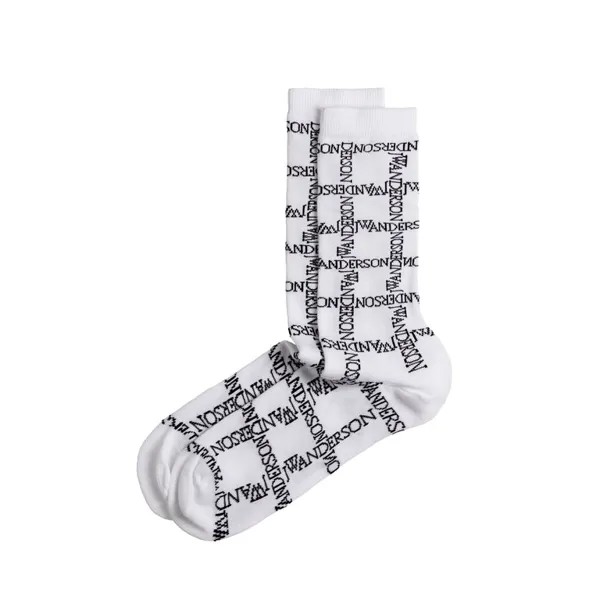 Носки Jw Anderson Logo Grid Long Socks JW Anderson, белый