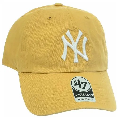 Бейсболка классическая с изогнутым козырьком '47 Brand Clean Up New York Yankees RGW17GWS (OS горчичный)
