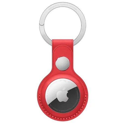Брелок-подвеска для AirTag Leather Key Ring Red
