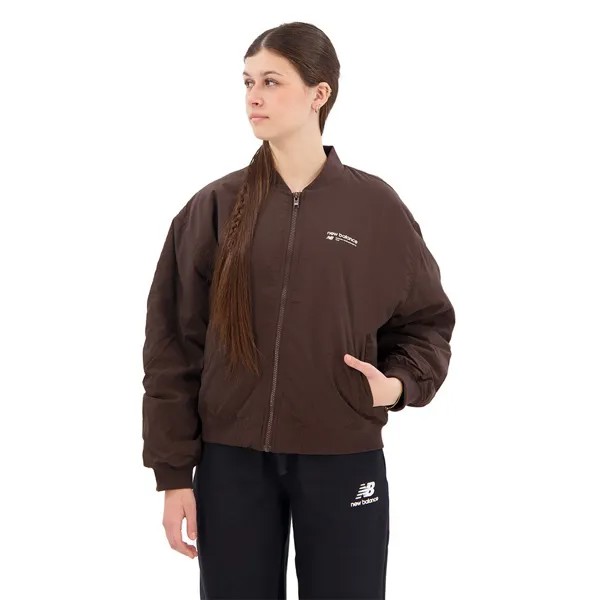 Куртка New Balance Linear Heritage Bomber, коричневый