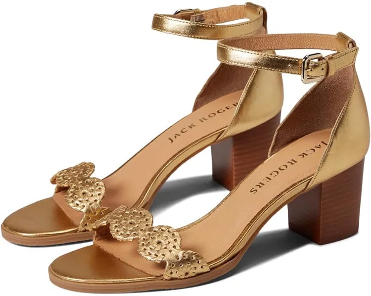 Туфли Jack Rogers Lauren Ankle Strap Mid Heel, цвет Gold/Gold