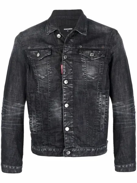 Dsquared2 джинсовая куртка с эффектом потертости