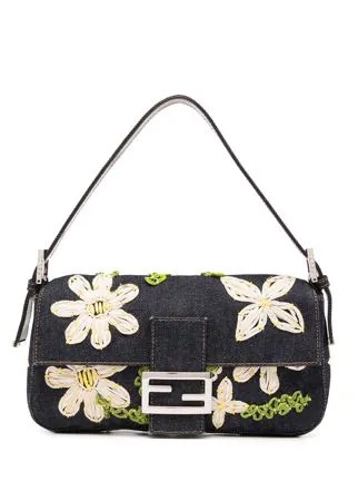 Fendi Pre-Owned сумка Mamma Baguette с цветочной вышивкой