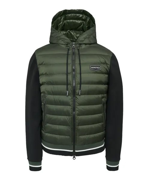 Темный пуховик с капюшоном aw23 Duvetica, зеленый