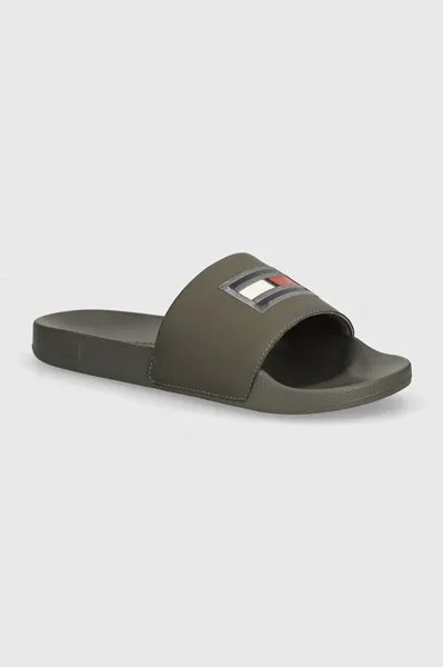 Шлепанцы FLAG HILFIGER POOL SLIDE Tommy Hilfiger, зеленый