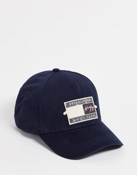 Темно-синяя кепка с нашивкой с логотипом Tommy Hilfiger-Темно-синий