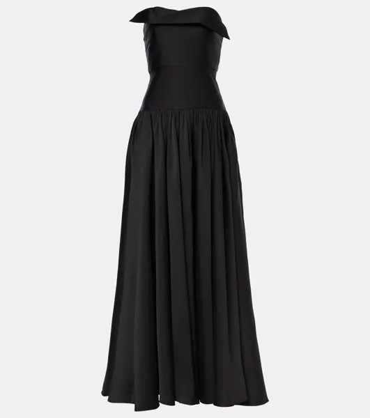 Платье без бретелек из тафты с добавлением шелка Roland Mouret, черный