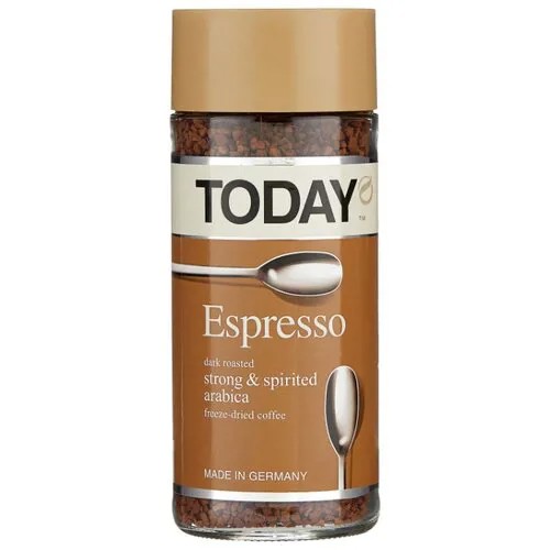 Кофе растворимый Today Espresso сублимированный, стеклянная банка, 95 г