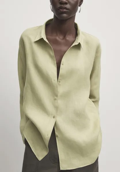 Блузка-рубашка Massimo Dutti, цвет light green