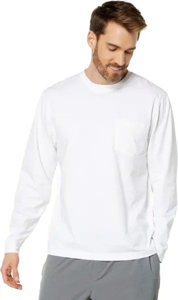 Безусадочная футболка Carefree с длинным рукавом и карманом L.L.Bean, белый