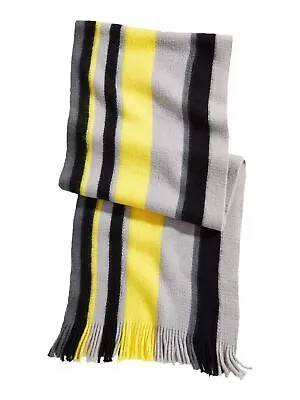 ALFANI Мужской желтый акриловый полосатый зимний шарф с бахромой