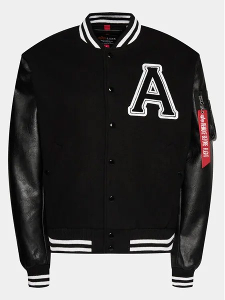 Бомбер свободного кроя Alpha Industries, черный