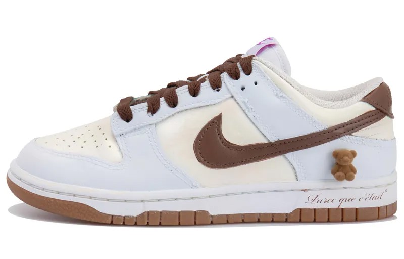 Кроссовки Nike Dunk Skateboarding Shoes Women's Low-top Beige/brown/blue, бежевый/синий/коричневый