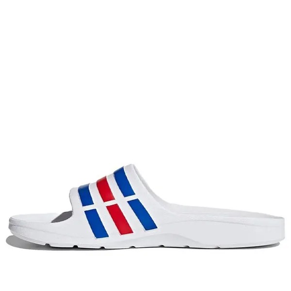 Тапочки adidas Duramo Slides 'White Blue Red', белый