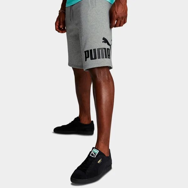 Мужские шорты Puma из флиса с большим логотипом, серый