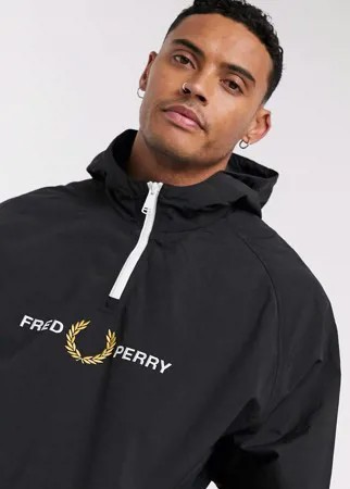 Черная куртка с вышитым логотипом Fred Perry-Черный