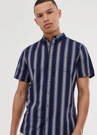 Темно-синяя оксфордская рубашка в полоску Burton Menswear - Big & Tall-Темно-синий