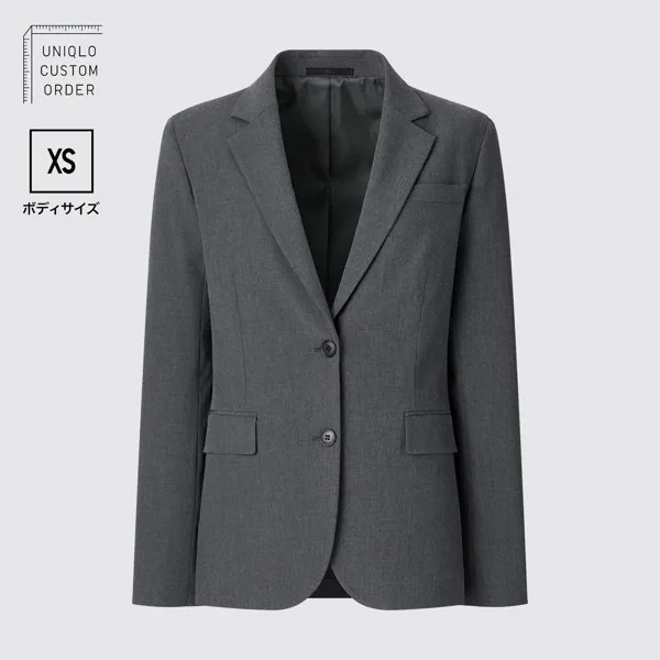 Пиджак строгого кроя стрейч (фасон) XS UNIQLO, серый