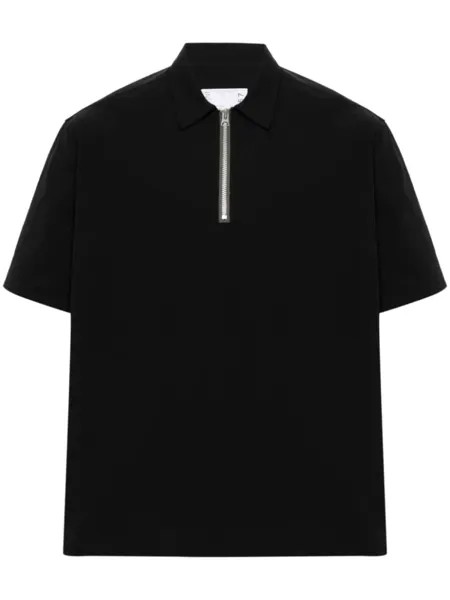 Sacai рубашка поло на молнии, черный