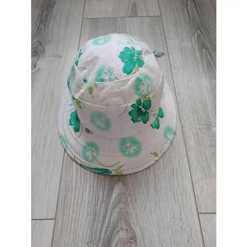 Шляпа , размер 50, белый, зеленый