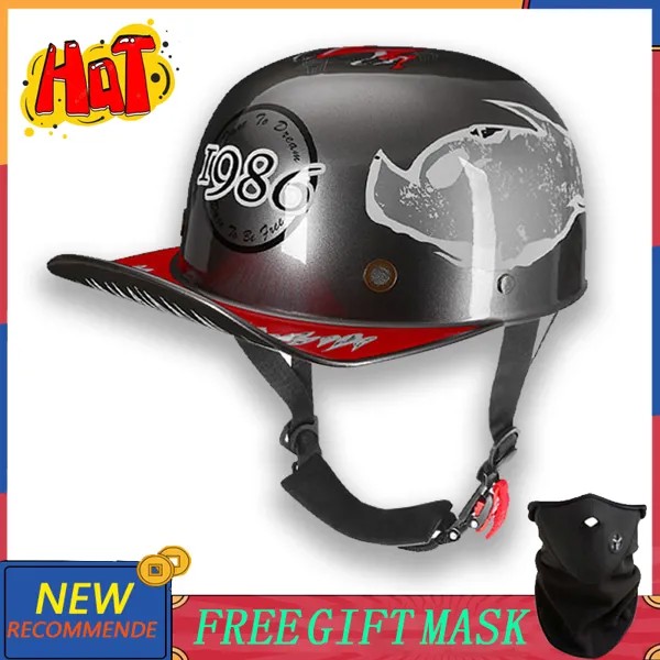 Винтажный мотоциклетный шлем для мужчин и женщин, защитная Экипировка в горошек, для скутеров, бейсбольные кеды