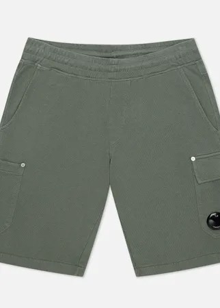Мужские шорты C.P. Company Open End Fleece Garment Dyed Lens, цвет зелёный, размер S