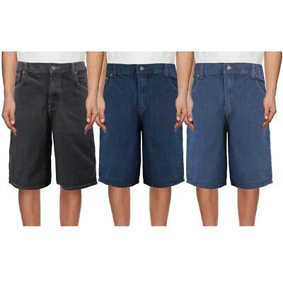 Мужские джинсовые шорты Хлопковые повседневные джинсовые шорты свободного кроя с плоским передом премиум-класса