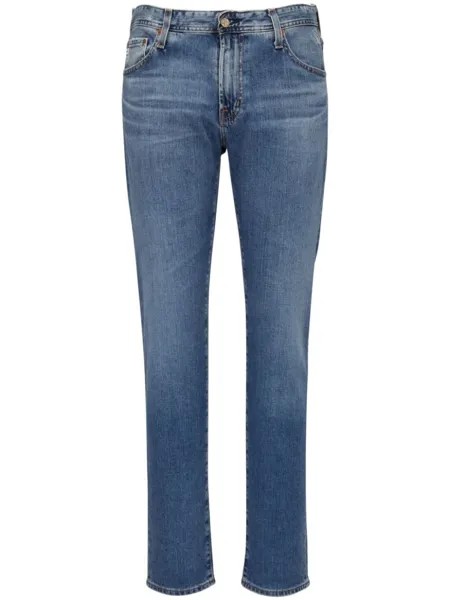 AG Jeans узкие джинсы с эффектом потертости, синий