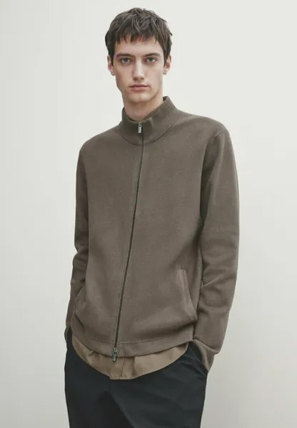 Кардиган MOCK NECK With Massimo Dutti, цвет mottled brown