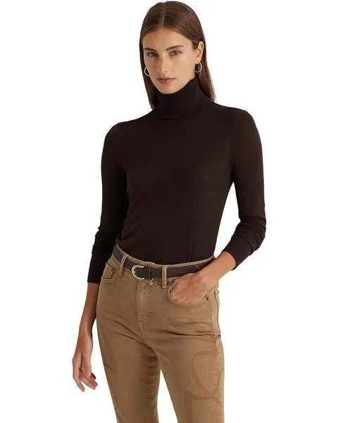 Свитер LAUREN Ralph Lauren Silk-Blend Turtleneck, цвет Circuit Brown