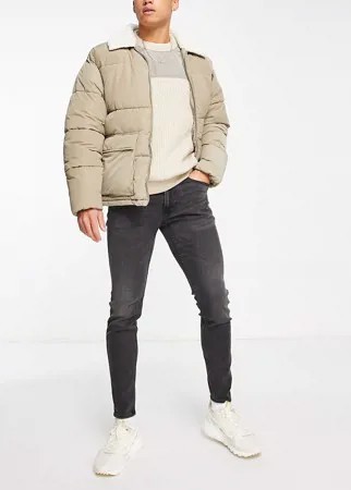 Черные выбеленные джинсы супероблегающего кроя Hollister-Черный