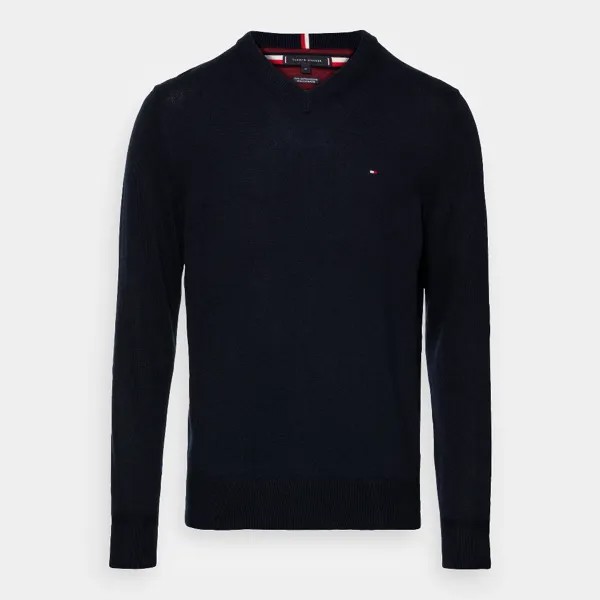 Свитер Tommy Hilfiger Pima V Neck, темно-синий