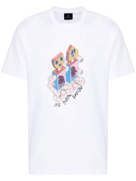 PS Paul Smith футболка с графичным принтом, белый