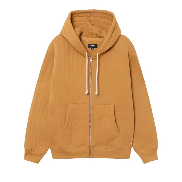Толстовка Stussy со стеганой вертикальной молнией, цвет Тан