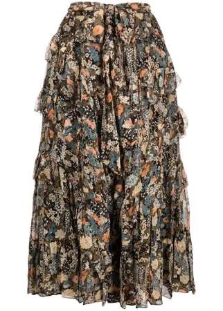 Ulla Johnson юбка миди Maisie с цветочным принтом